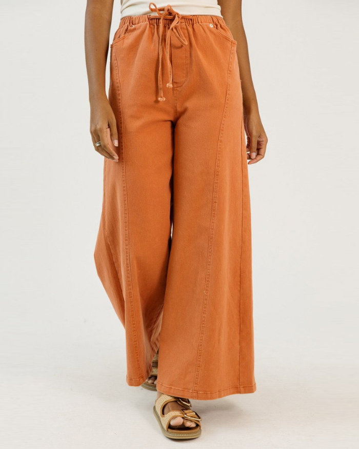Exposed Seam Wide Leg Pants