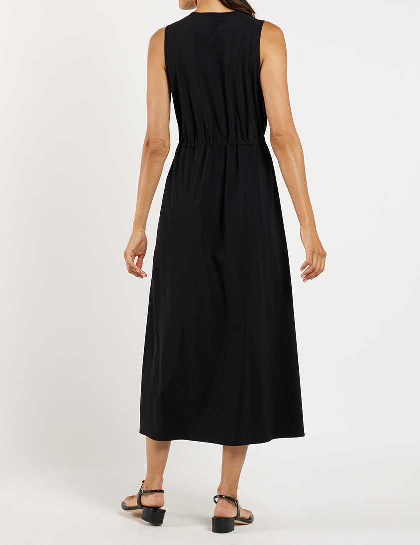 V-neckline Straight Silhouette Sleeveless Dress