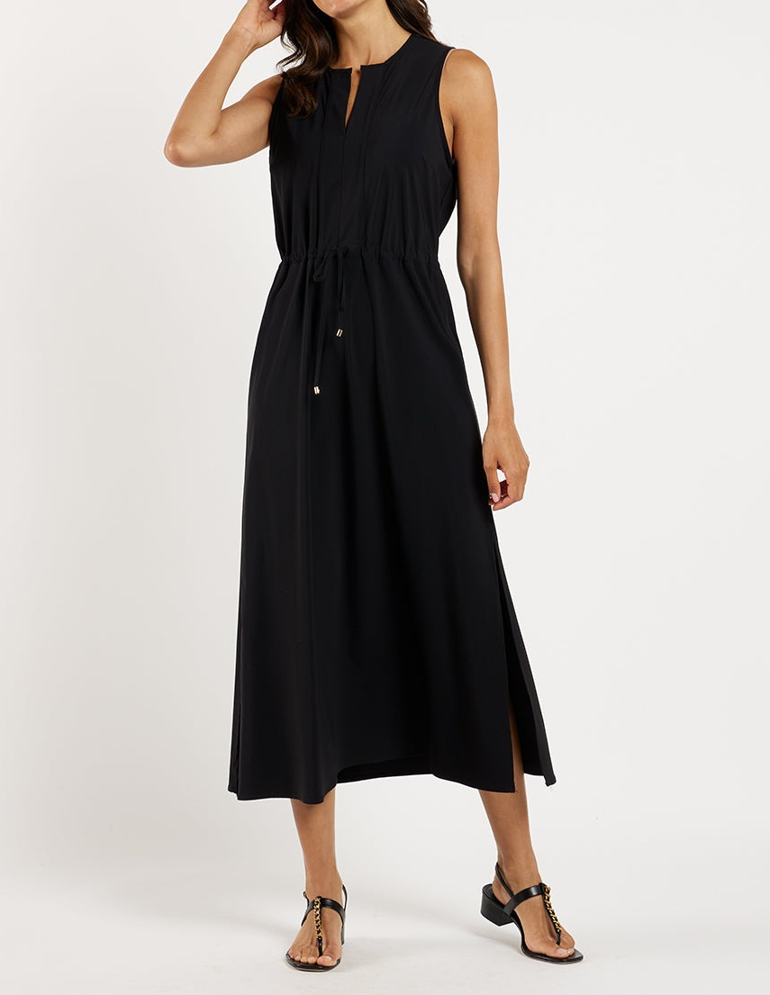 V-neckline Straight Silhouette Sleeveless Dress