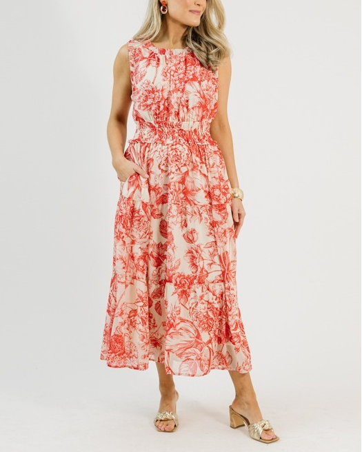 Sleeveless Tiered Midi Dress
