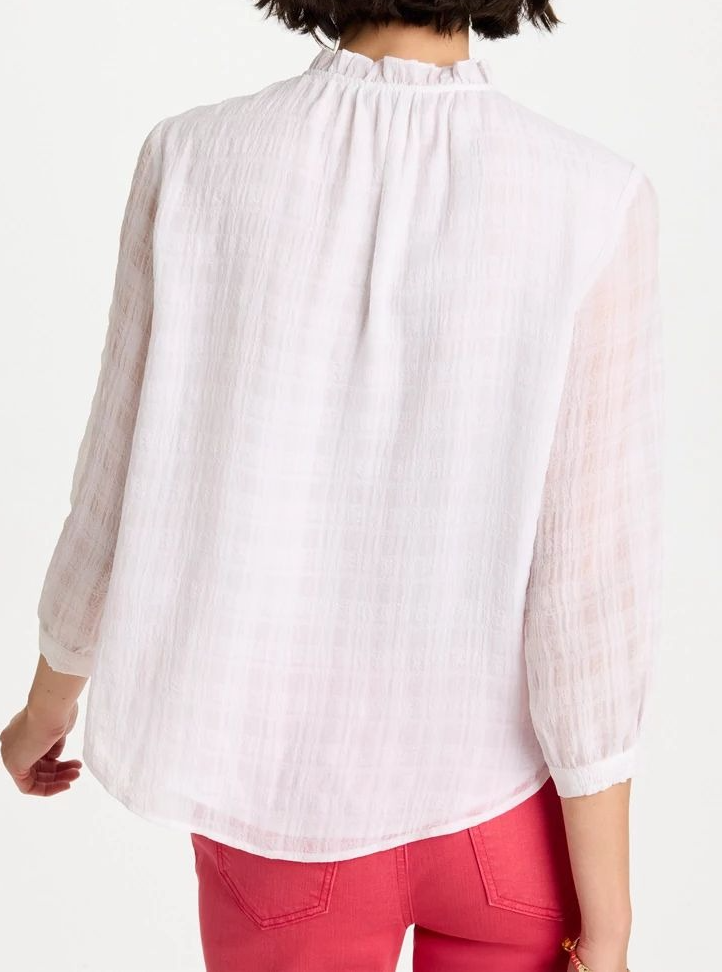 Cutwork Trim Chiffon Blouse